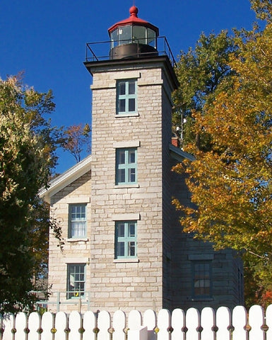 Sodus Bay Lighthouse Museum in Autumn