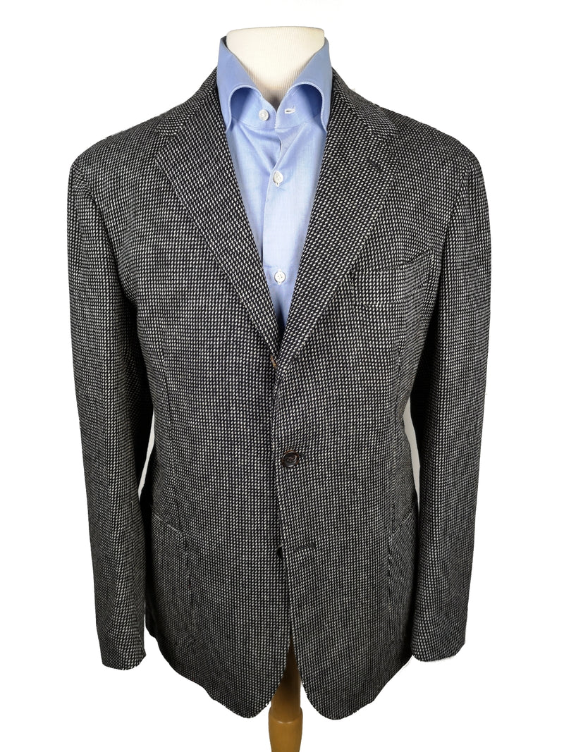 Stile Latino Sport Coat: 41R/42R, Black & white weave, 3-button