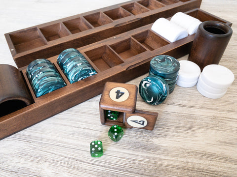 Earth Luxury Backgammon Set dadi e dama