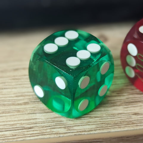 Dark green precision dice, 14.3mm