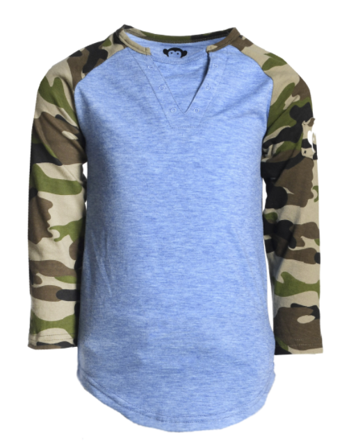 camo baseball tee