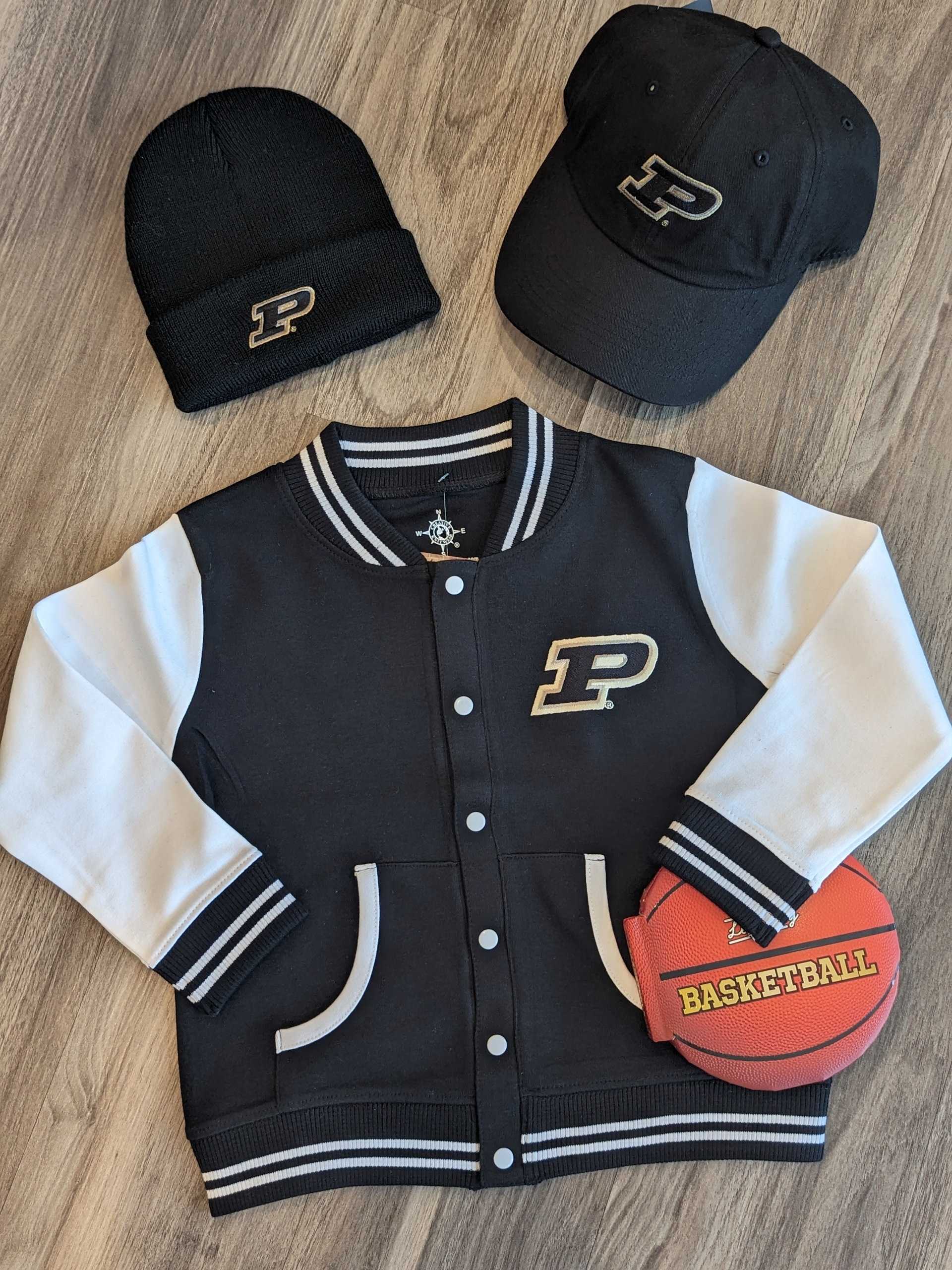 Purdue University Kids Varsity Jacket in Black – Roman & Leo | Cool ...