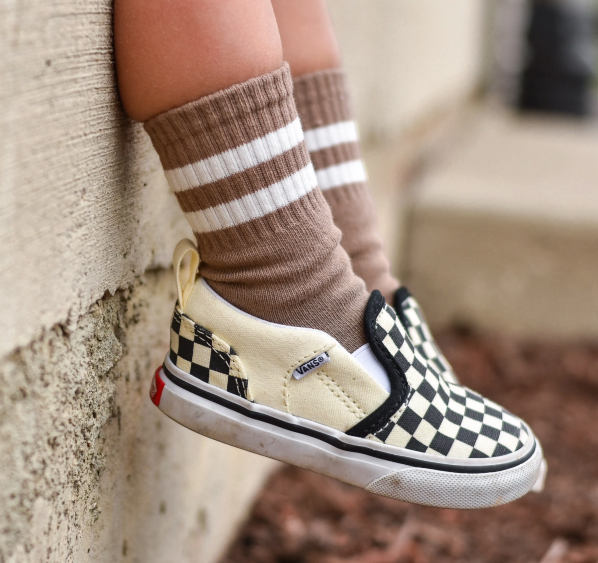 Kickin It Up Socks -Neutral w/ White Stripes – Roman & Leo | Cool ...