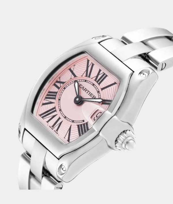 cartier women's roadster pink dial watch