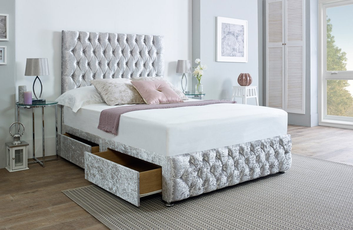 An image of Como Crushed Velvet Divan Bed Set