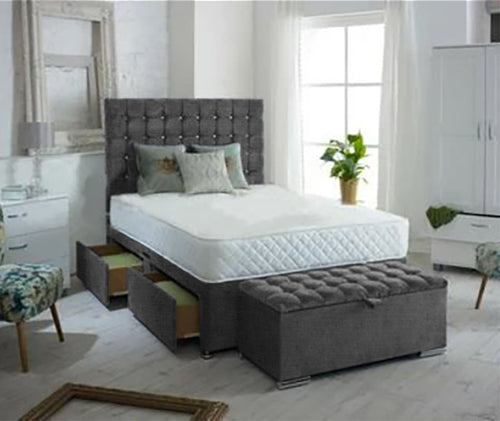 An image of Memphis Divan Bed Set Floor Standing Headboard