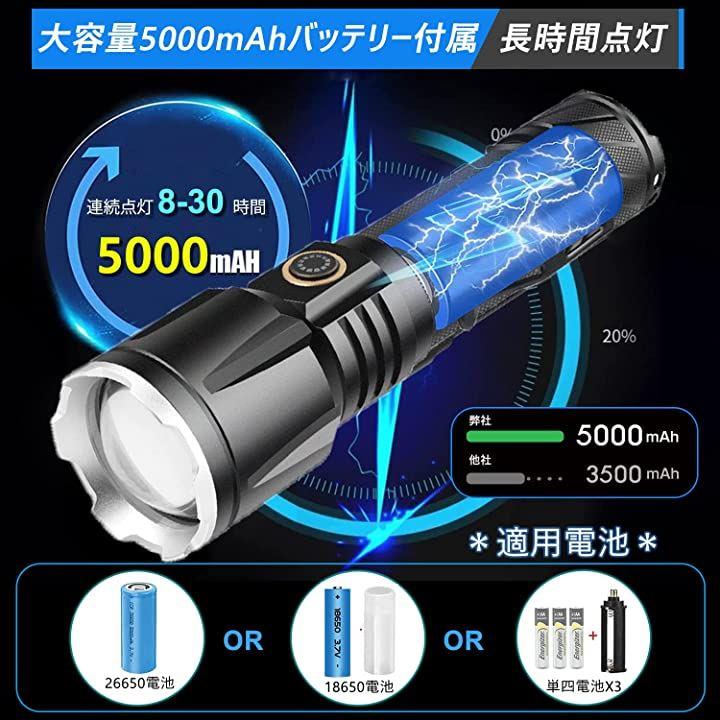 最大73%OFFクーポン 正規品 防水 LEDランプ 高輝度ライト USB充電式 LED 懐中電灯