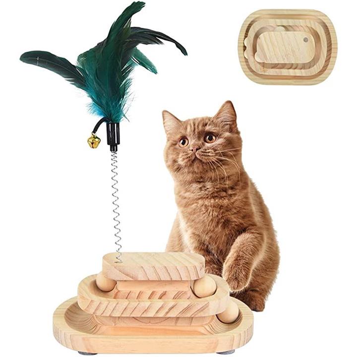 猫 おもちゃ キャットトイ ボール タワー ちょうちょ かわいい カラフル よく遊ぶ 大人気 M-PETS Petifam くるくるタワーキャットトイ