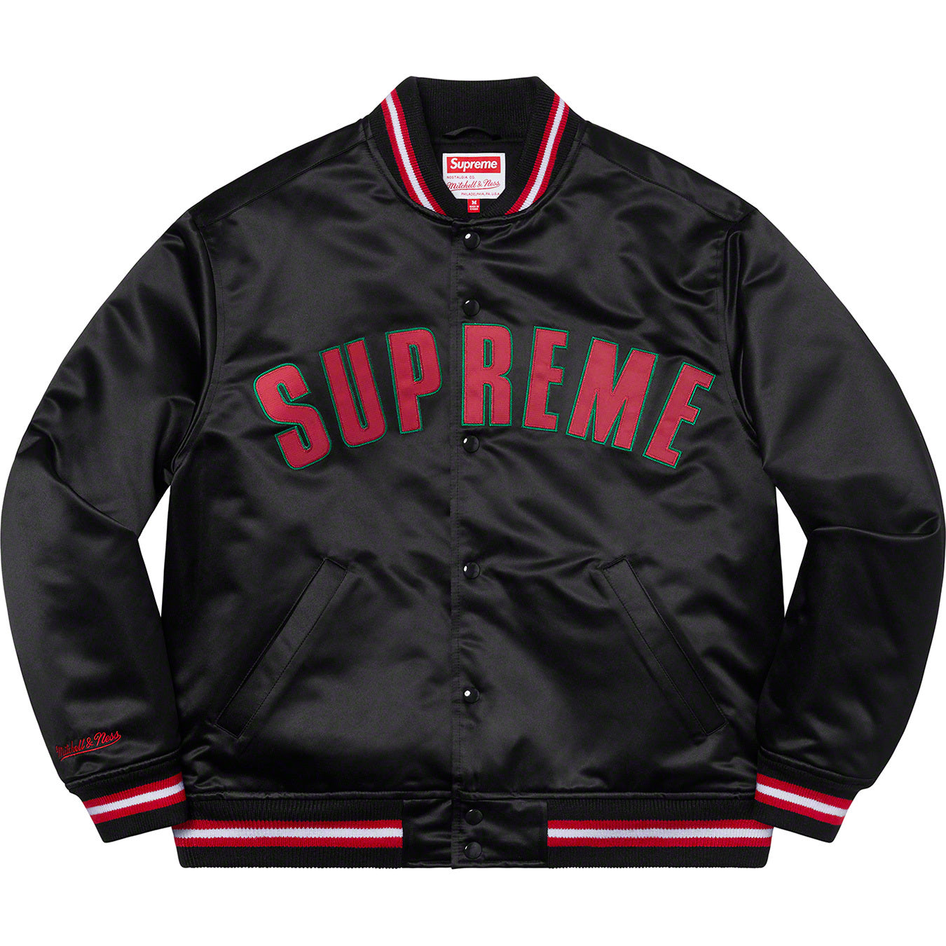 SUPREME MITCHELL & NESS SATIN VARSITY JACKET – TOS