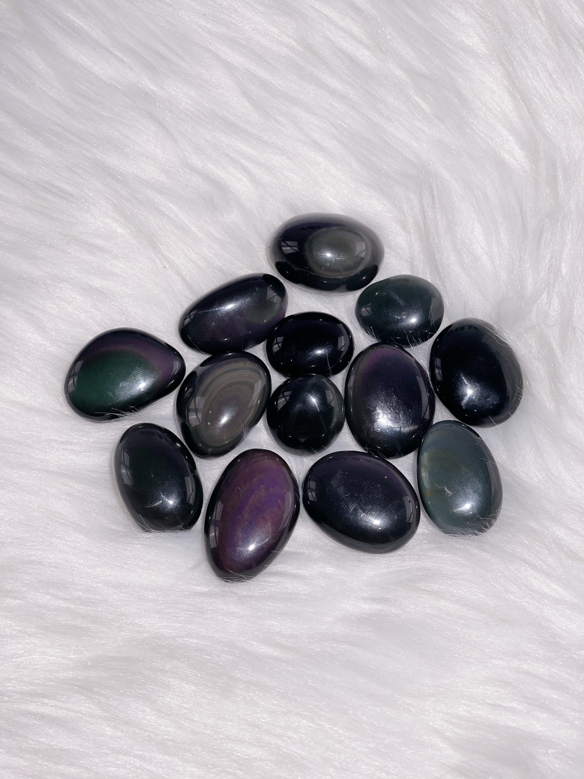 rainbow obsidian palm stone