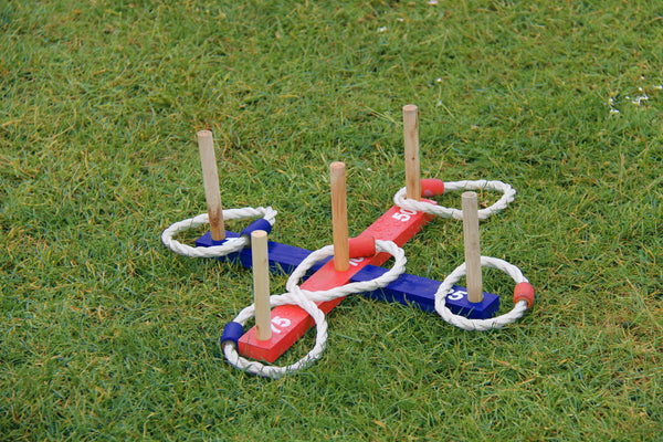 Wooden Quoits game in the grass