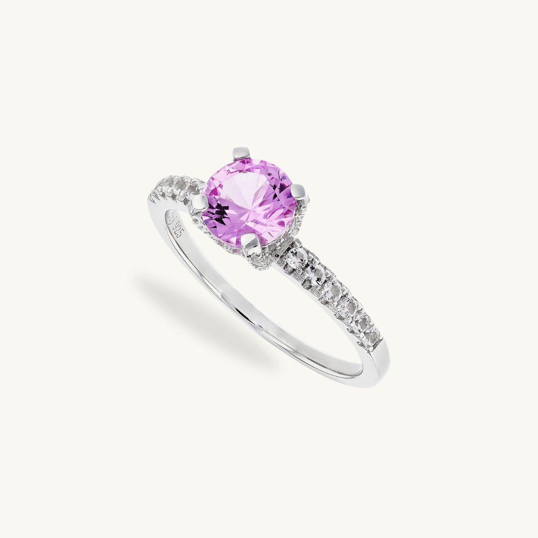 Created Pink Sapphire Ring