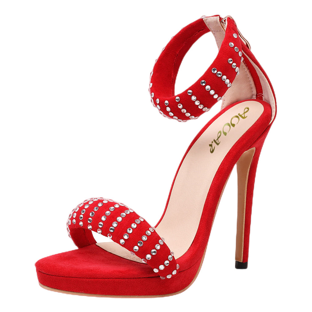 Prom Platform Sandals Stiletto High Heels with Studded Rhinestone – AOOAR