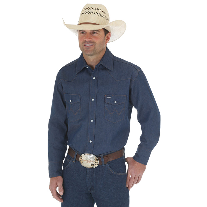 Wrangler Cut® Men\'s Authentic – Work Outfitters Frey Cowboy Shirt Khaki