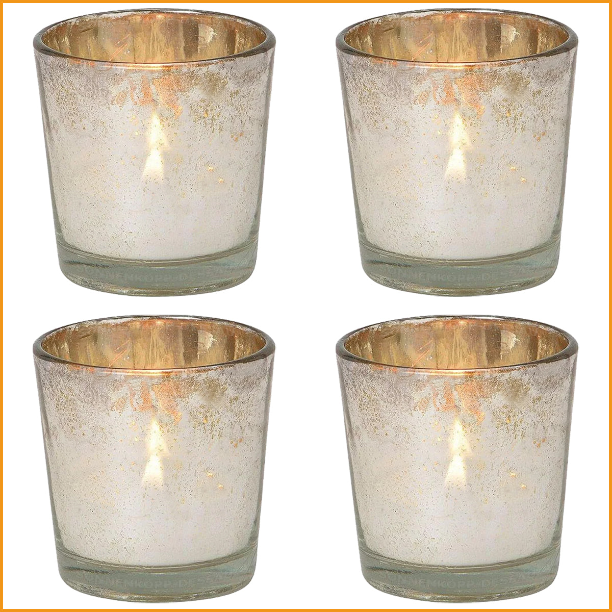 WINDLICHT Glas - silber – - (über 50% SONNENKOPP-DESSAU TEELICHTHALTER sparen) SET - 4er