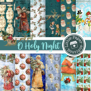 16 Antique Christmas Digital Paper 12 Inch Instant Download
