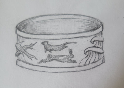 original spirit animal ring sketch by hkm jewelry