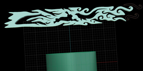 CAD rendering of spirit animal wedding bands by kevin hilderbrand