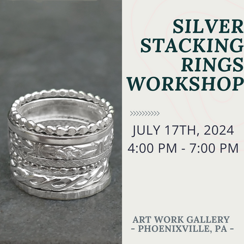 hkm jewelry stacking rings workshop in phoenixville pa july 17 2024 at art work gallery