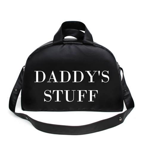 Velká cestovní taška černá s nápisem DADDY'S STUFF