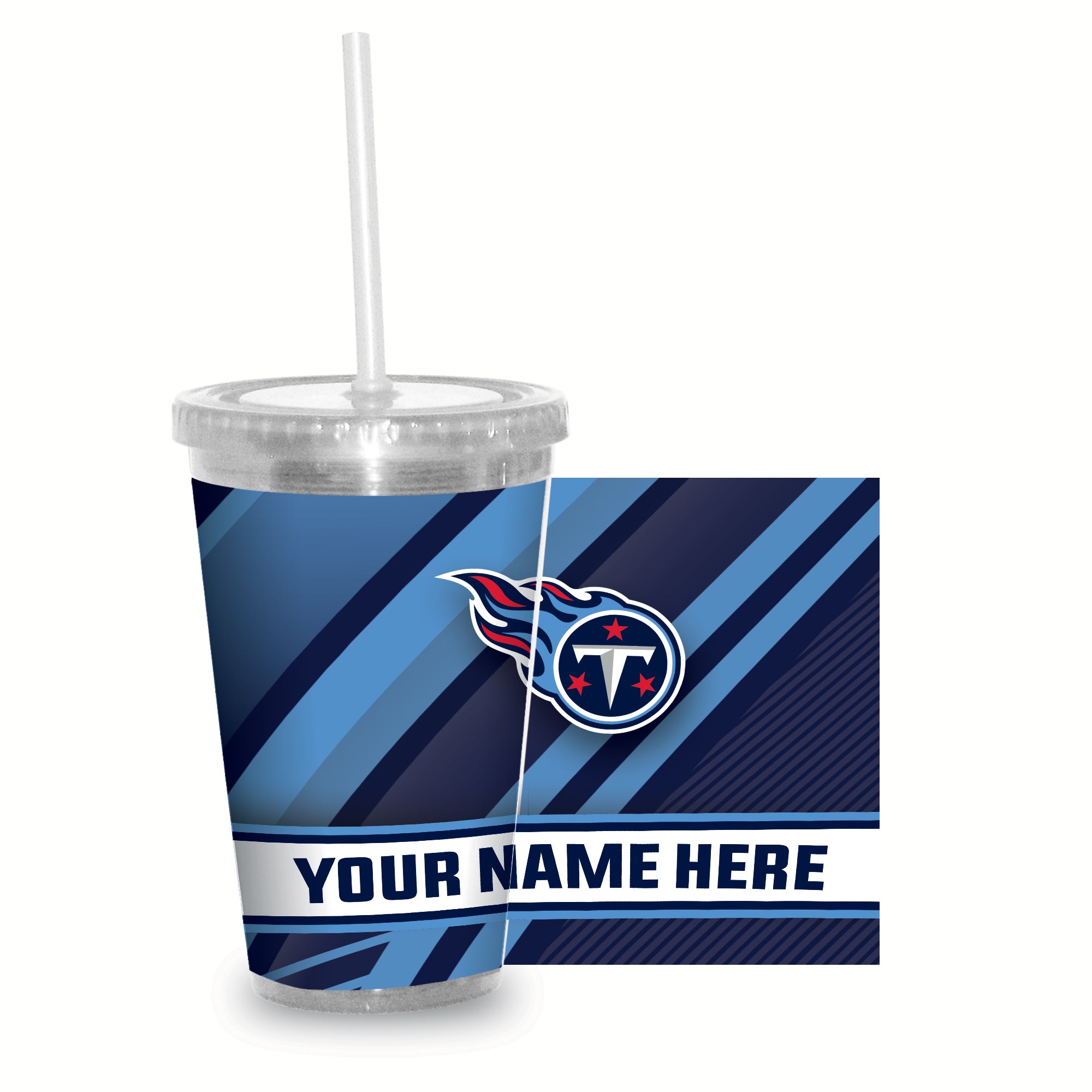 Titans Personalized Clear Tumbler with Straw - Greater Distance product image