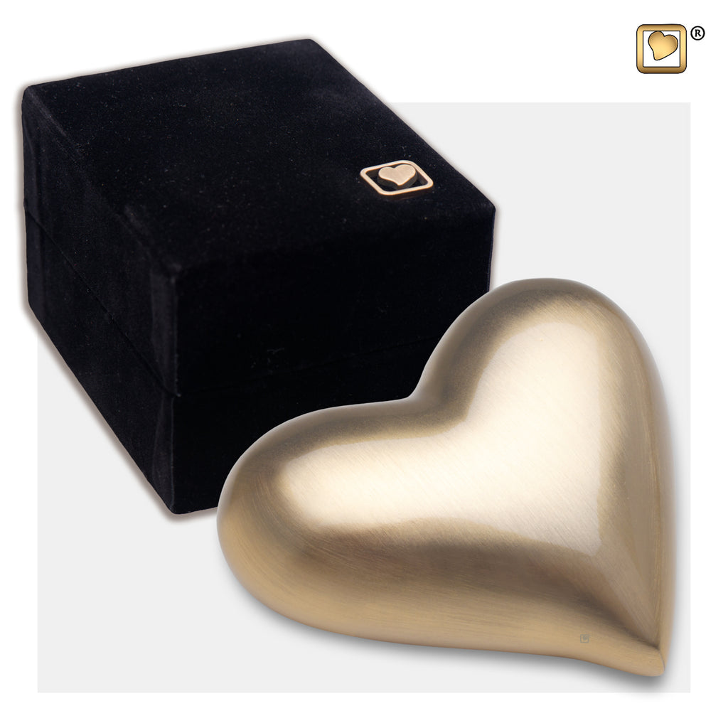 Brushed Gold (Keepsake Heart) Urn and box