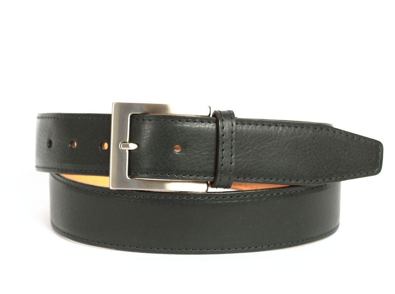 dark green leather belt