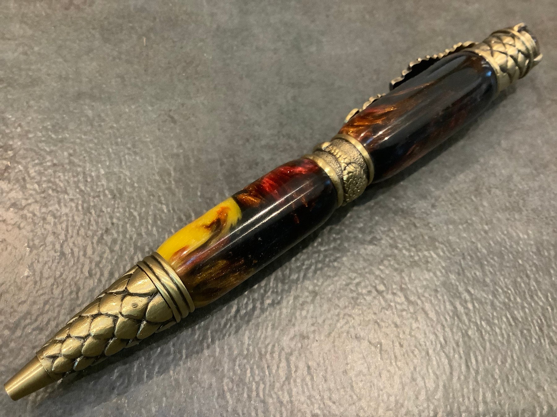 Artisan Tigereye Dragon Pen