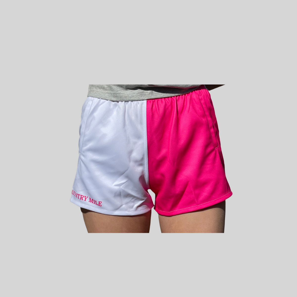 Rugby Shorts - Pink/ White Block – Country Mile