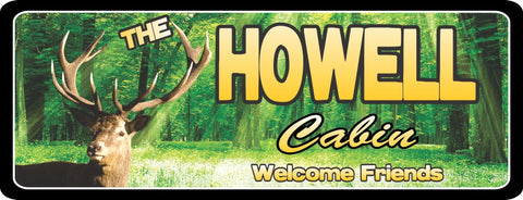Stag Head Cabin Sign for Deer Hunters