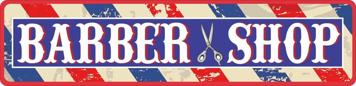 Barber Shop Retro D Cor Fun Sign Factory   BARBERSHOPSTREETSIGN 