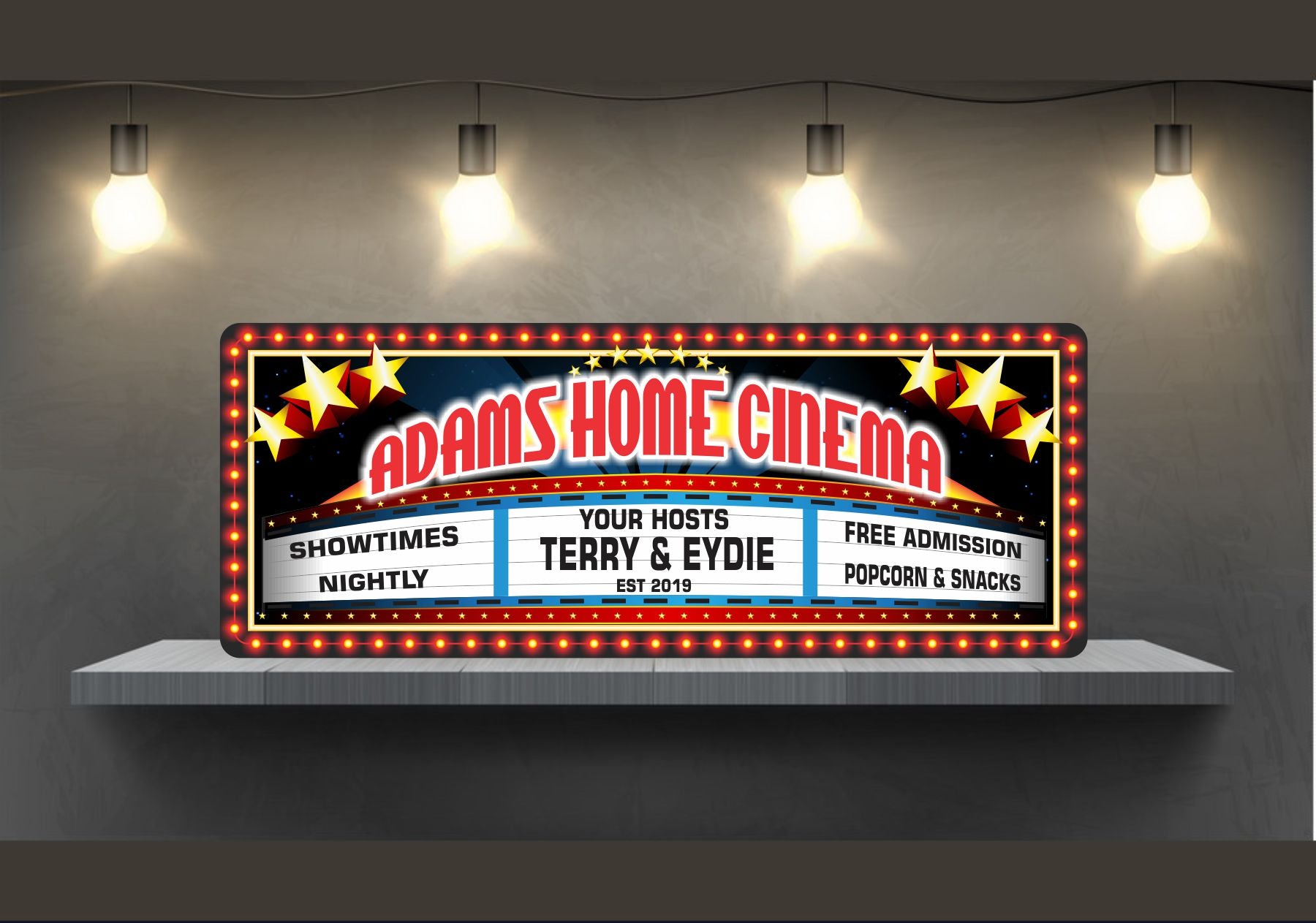 Personalized Cinema Sign Movie Marquee Fun Sign Factory