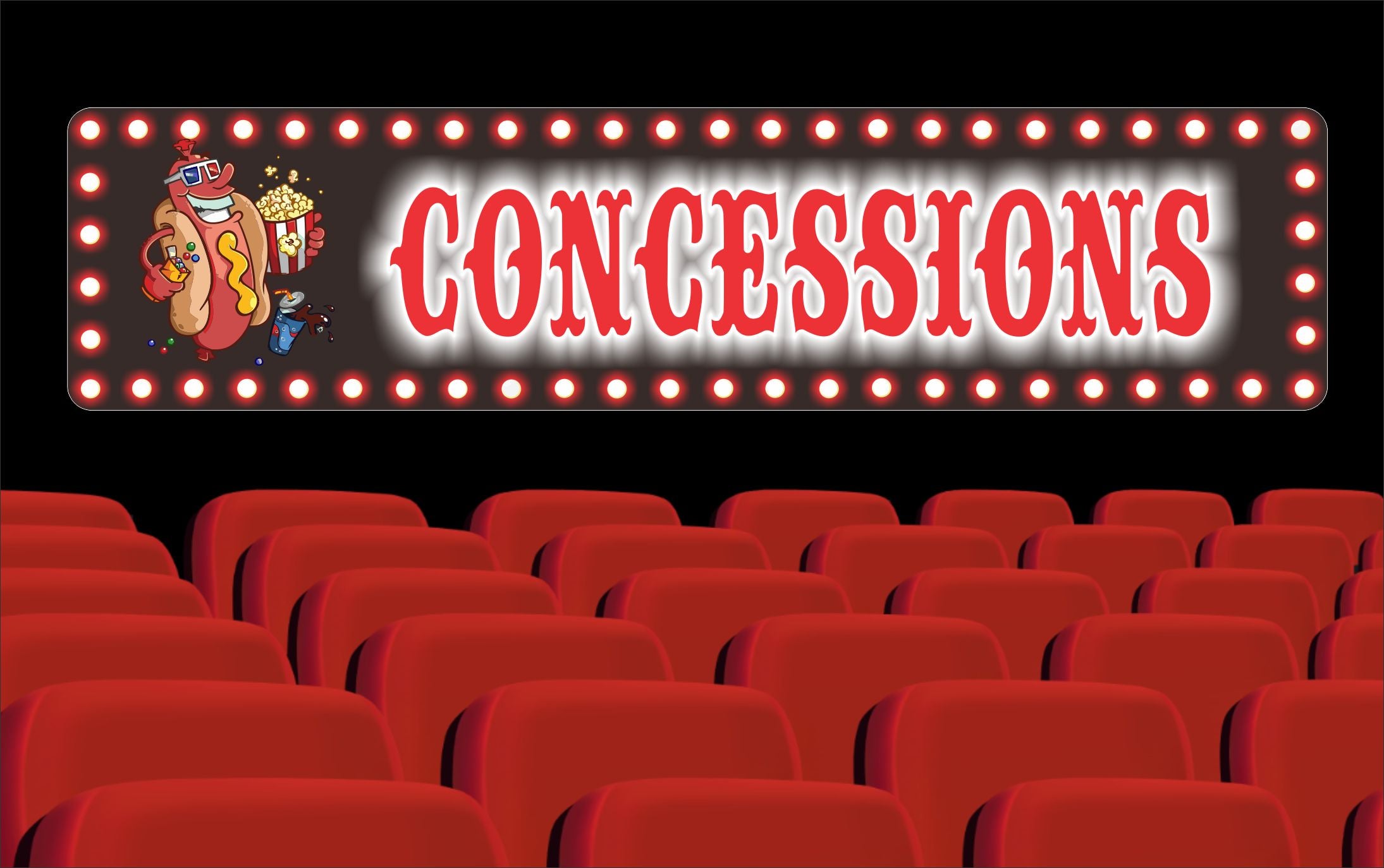 Concessions Home Cinema Sign Movie Room Decor Fun Sign Factory