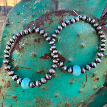 Turquoise Navajo Hoops