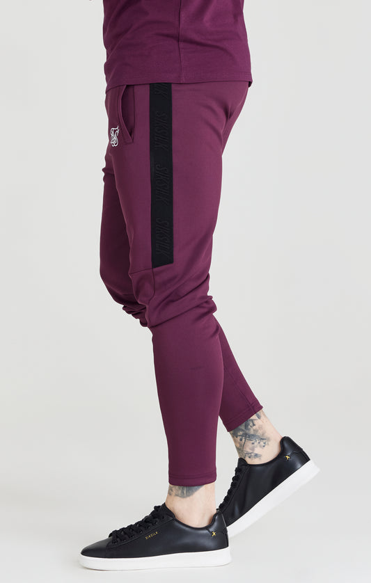 SikSilk Taped Athlete Loose Pant - Burgundy & Black