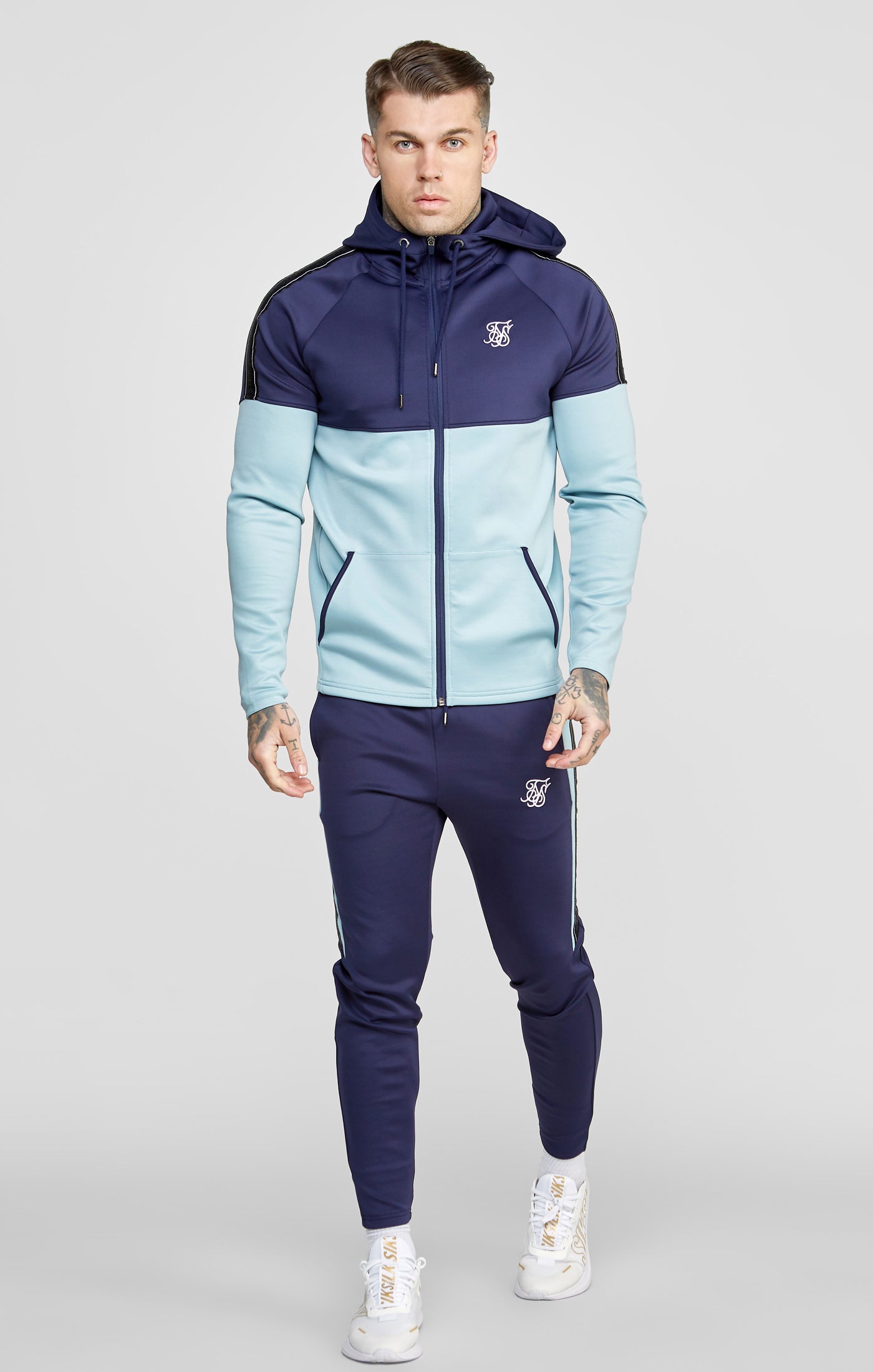 Navy Zip Through And Jogger Tracksuit