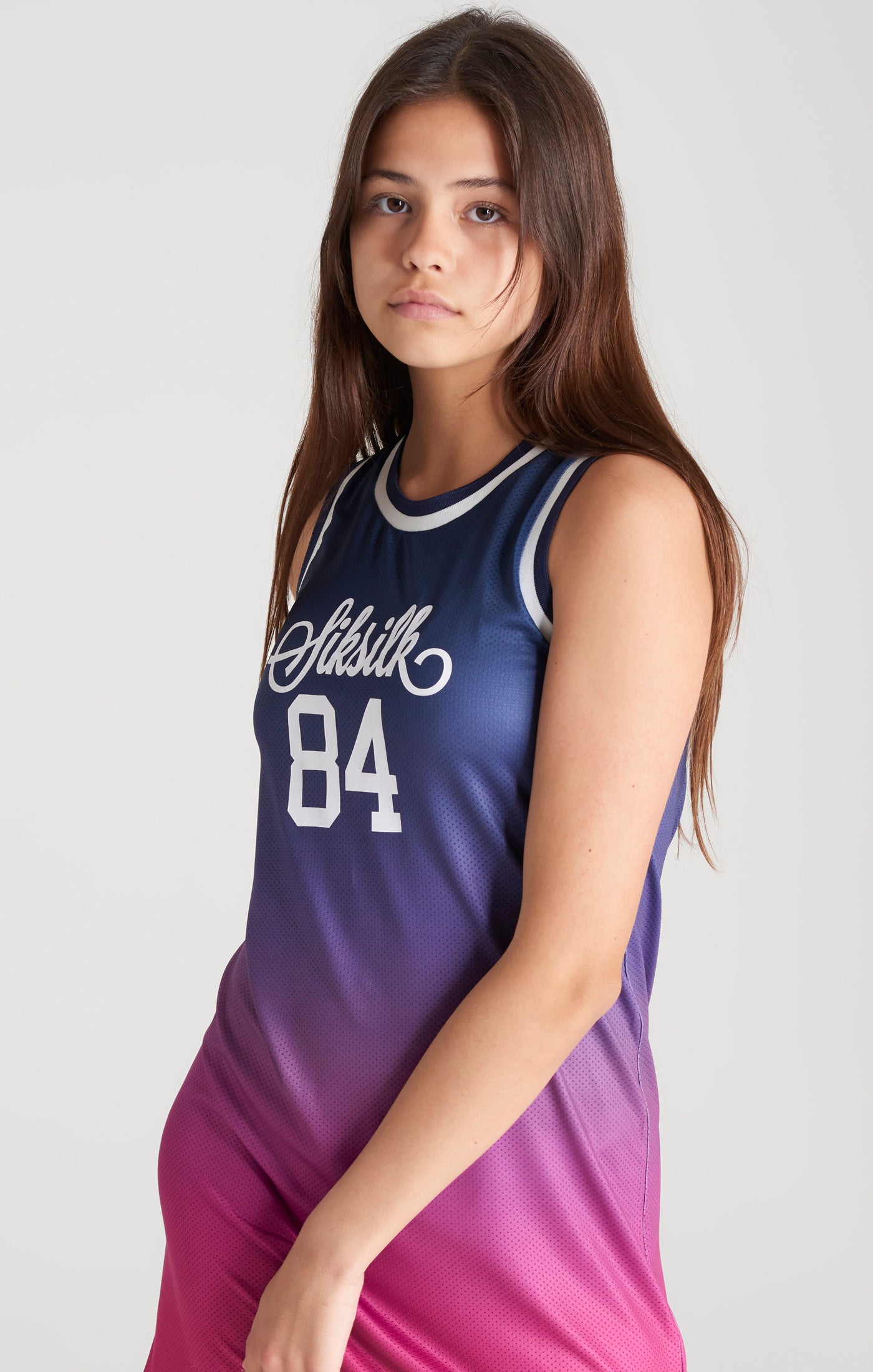 Girls Navy Mesh Basketball Dress