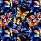 Beautiful Butterflies in Watercolor Waterproof Oxford