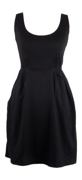 plain black cotton dress