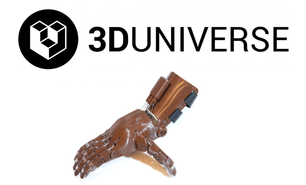 A 3D printed e-NABLE Hand created by 3D Universe