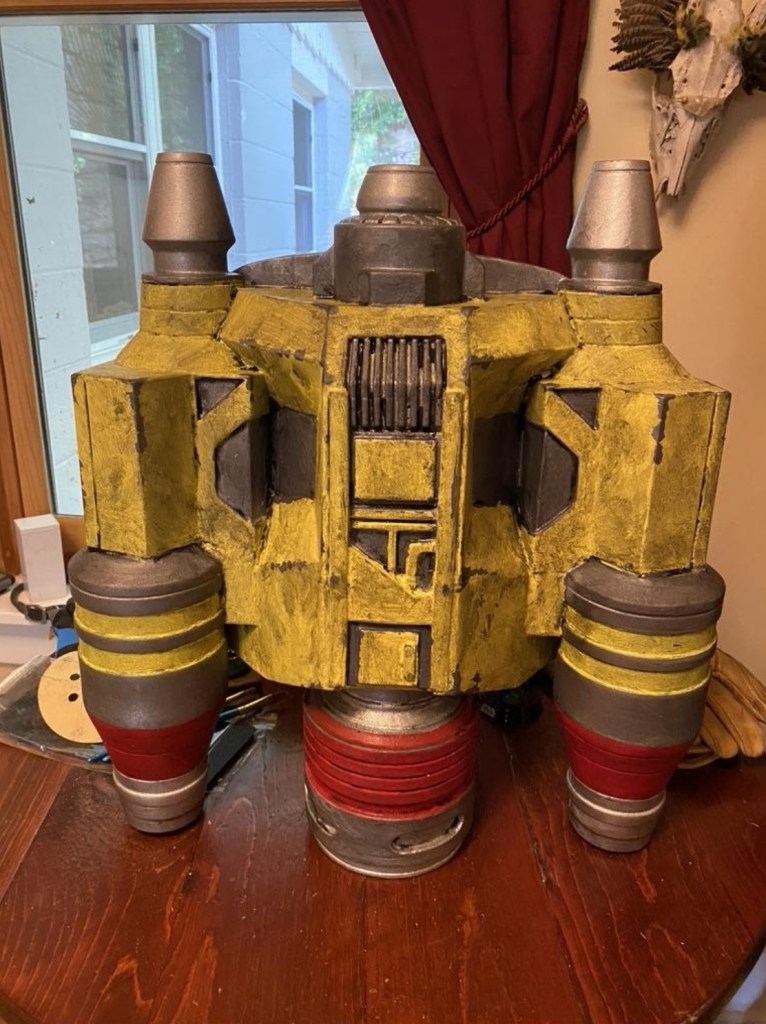 Completed Serial Kilter 3D Printed Heavy Infantry Mandalorian Armor jetpack