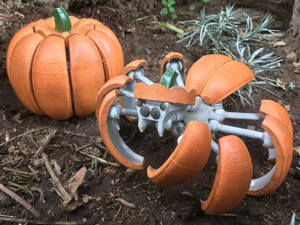 3D printed pumpkin spider transformer