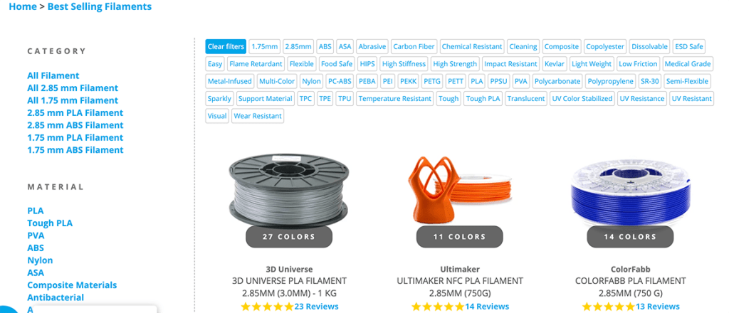 New filament finder option on the 3D Universe website