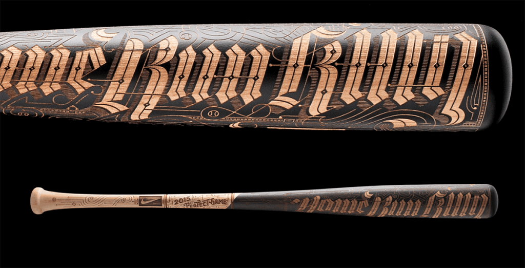 Laser etched bat by Big Secret