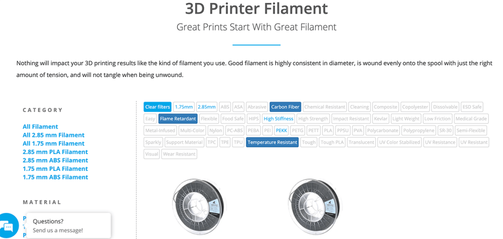 New filament finder option on the 3D Universe website