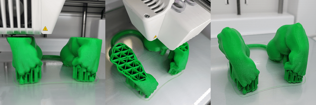 Green 3D Printed Hulk arms for Chickens