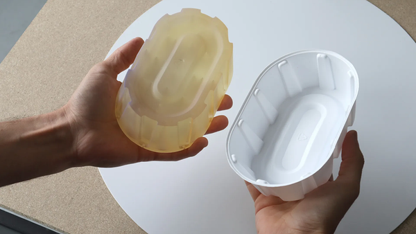 Thermoformed custom packaging made with a 3D printed mold and created with thermoforming on the Mayku Multiplier