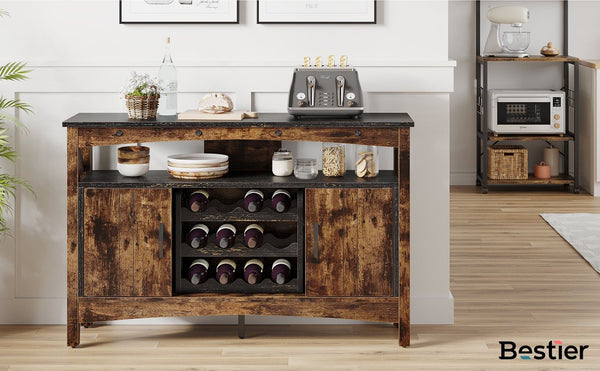 rustic brown wine bar cabinet with glass rack and removable cabinet