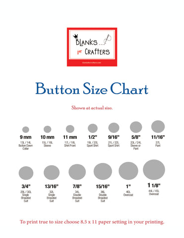 Button Size Chart – Blanks for Crafters