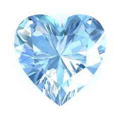 Chatham Aqua Blue Spinel Sapphire Heart Cut - Fire & Brilliance